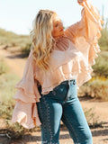 Light Peach Ruffle Blouse