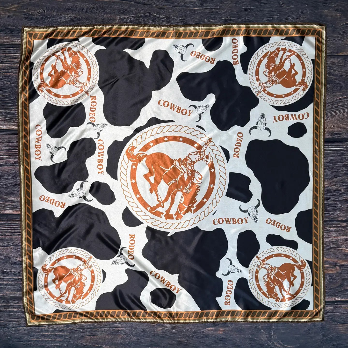 Cow Print Cowboy Silk Wild Rag
