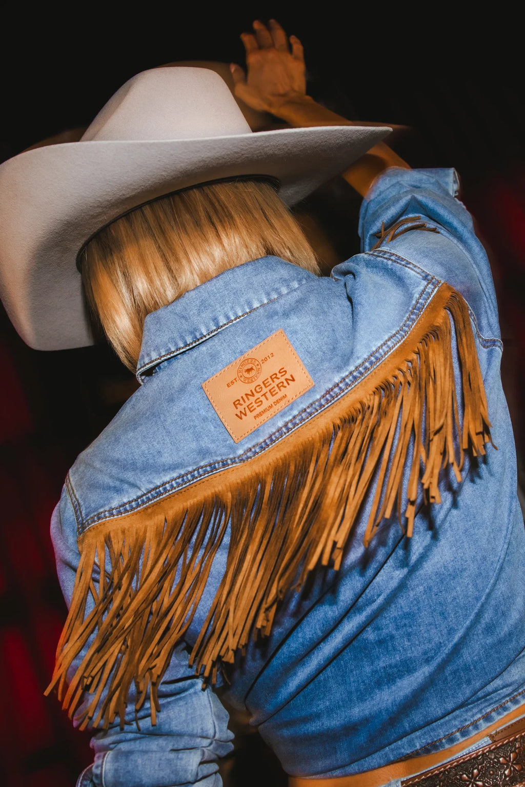 Idaho Womans Faux Suede Fringe Shirt