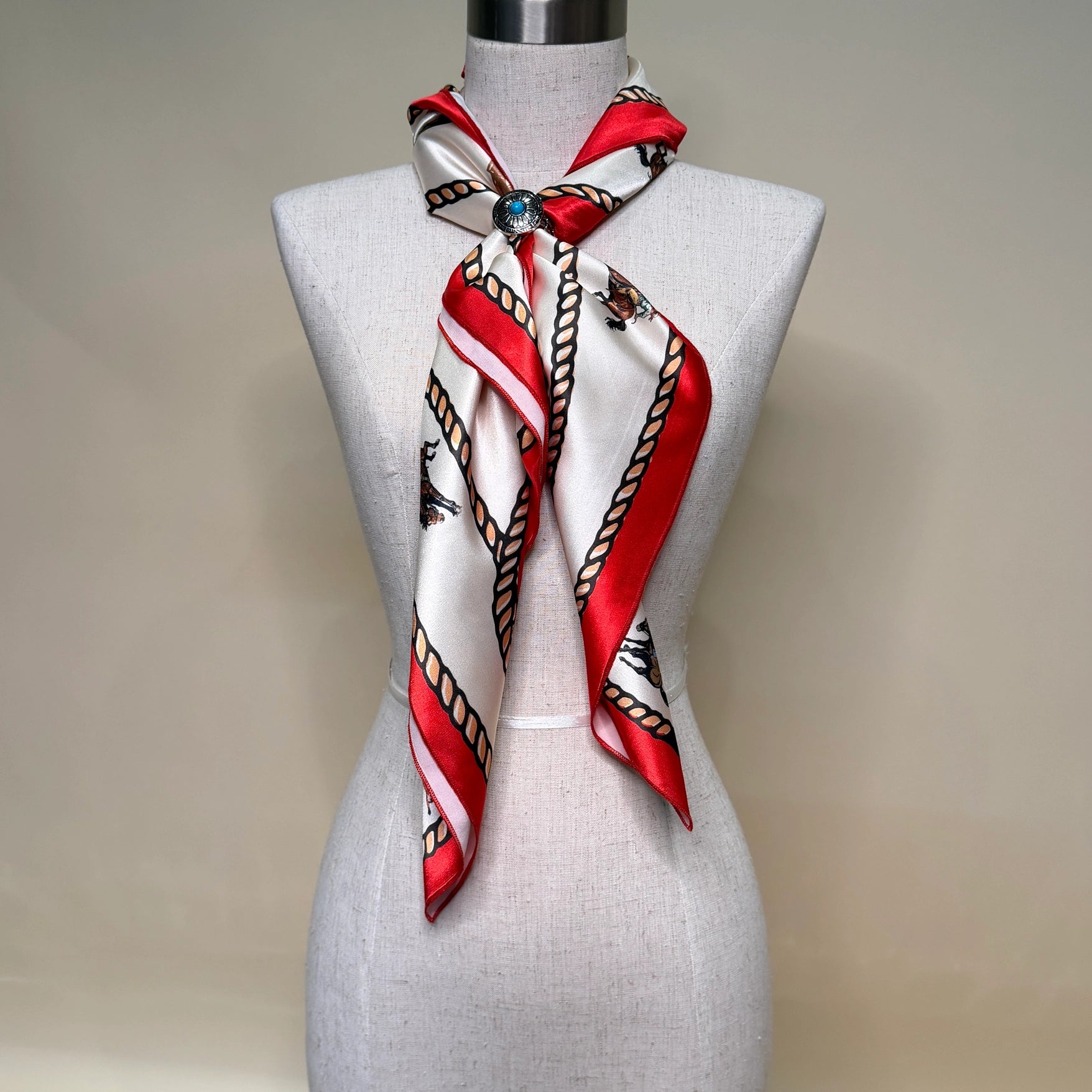 Wild West Rodeo Print Silk Scarf