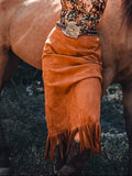 Brown Suede Maxi Skirt