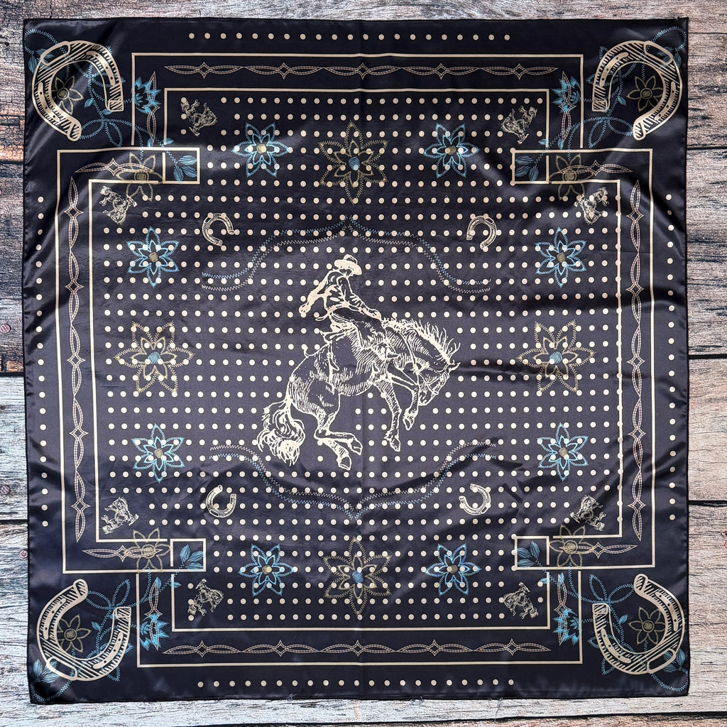 Polka Dot Bronco Print Silk Scarf