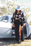 Horse Printed Satin Blouse