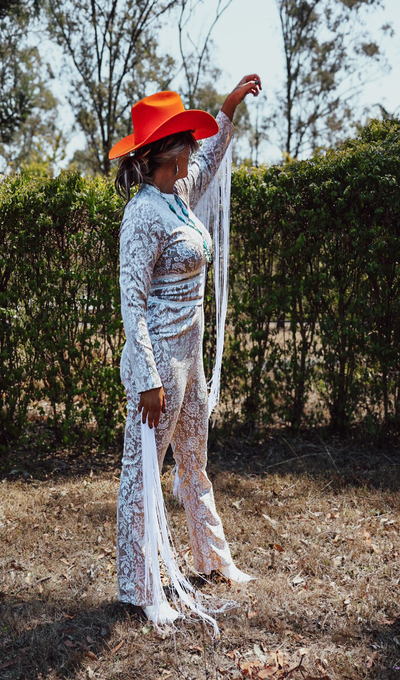 Little Cowgirl On The Prairie Lace Jumpsuit